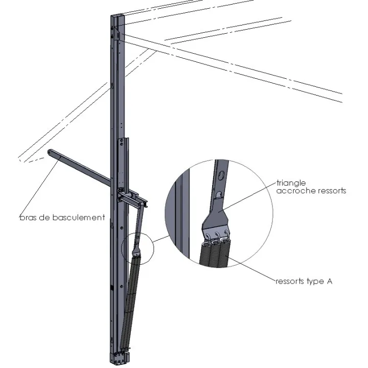 Satz 3 Kippfedern + 1 Haken