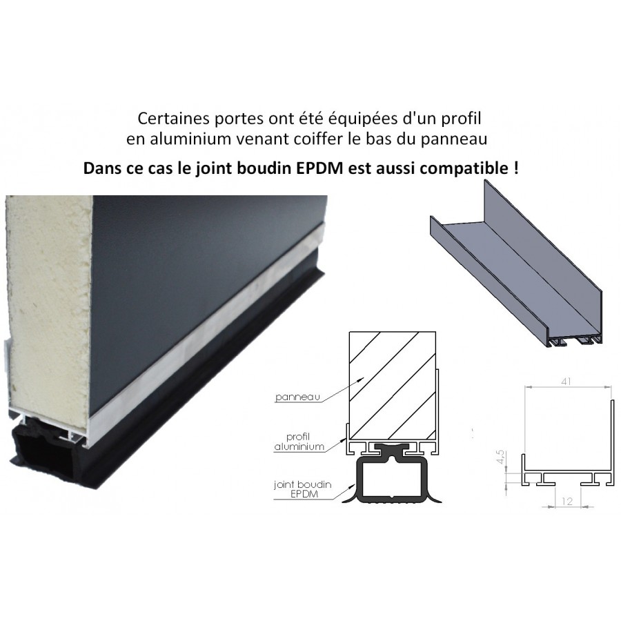 Garage door bottom EPDM flange gasket