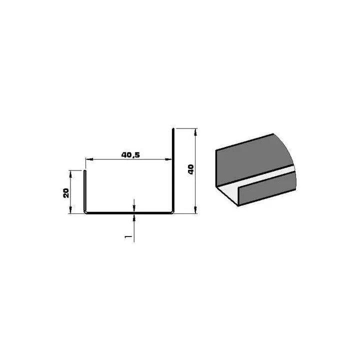 Stahlprofil 40x40x20 x2500mm