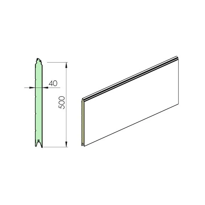 Section ISO40 500mm POLYGRAIN / SANS RAINURE