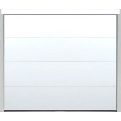 Fully smooth white sectional door with operator