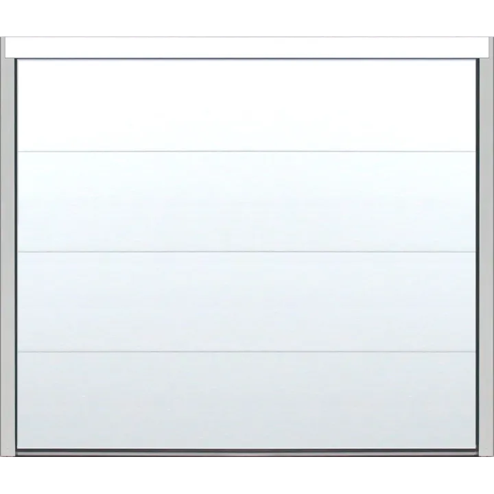 Porte sectionnelle entièrement lisse blanche avec motorisation