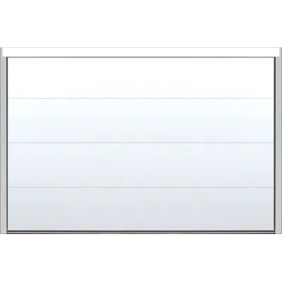 Sectional garage door in white colour with smooth appearance 3000mm wide