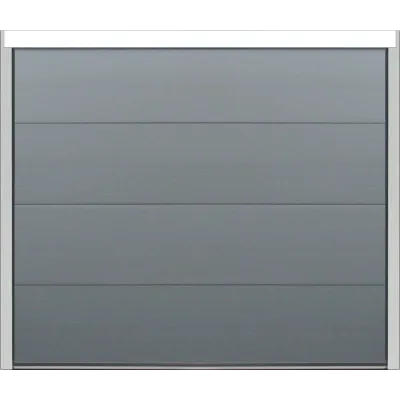 Sectional door with smooth anthracite grey insulating section