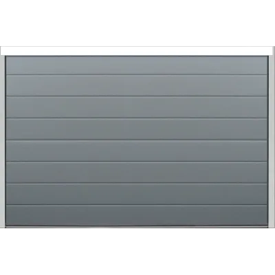 Sectional garage door woodgrain plank anthracite grey width 300cm