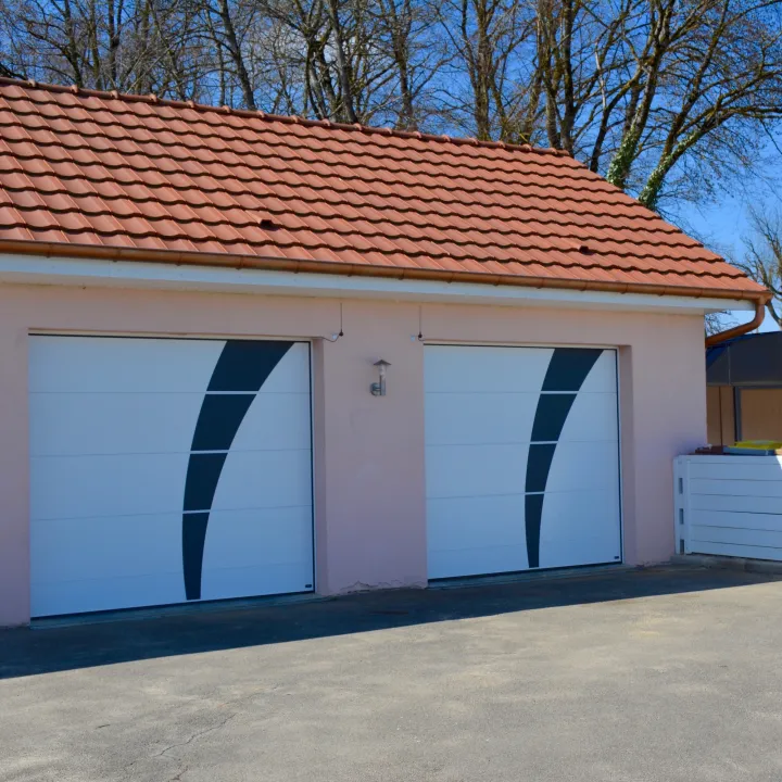 Steel garage door decoration