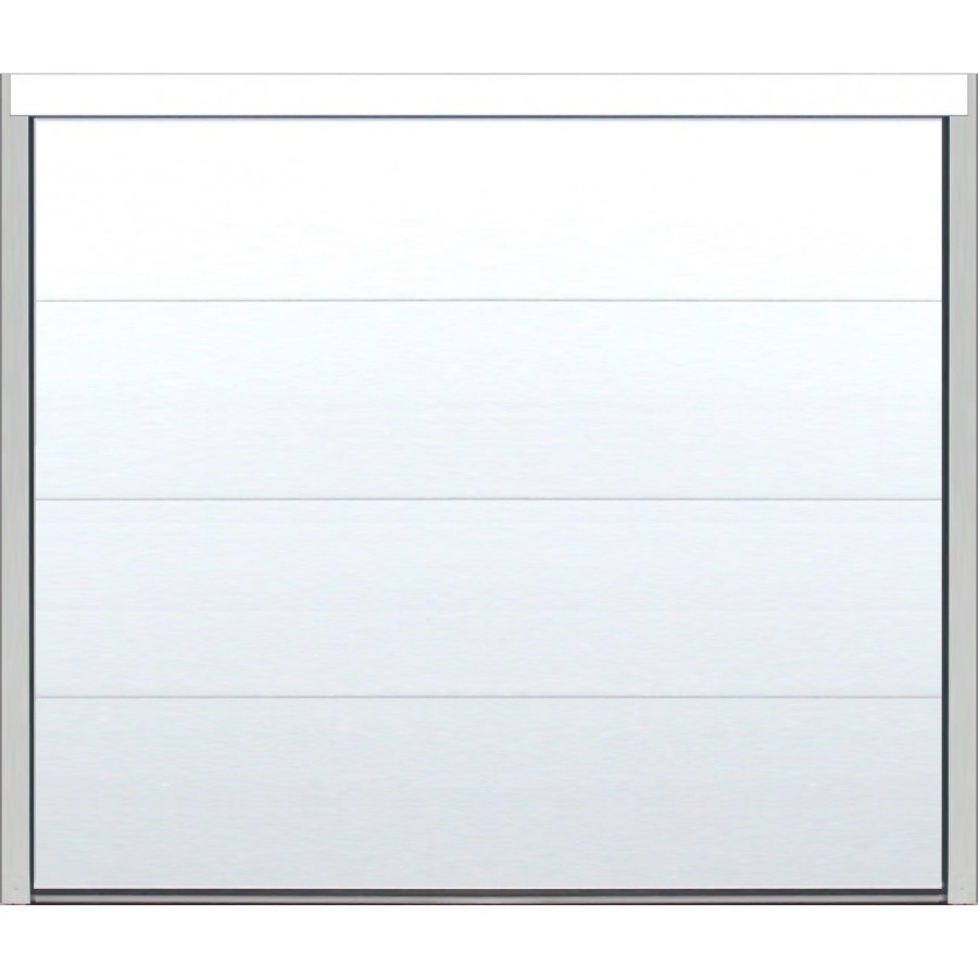 Porte de Garage Sectionnelle Double Paroi Rainurée 42/20 mm, Blanc 9016, H.  2 m x l. 2,37 m - Chrétien Matériaux