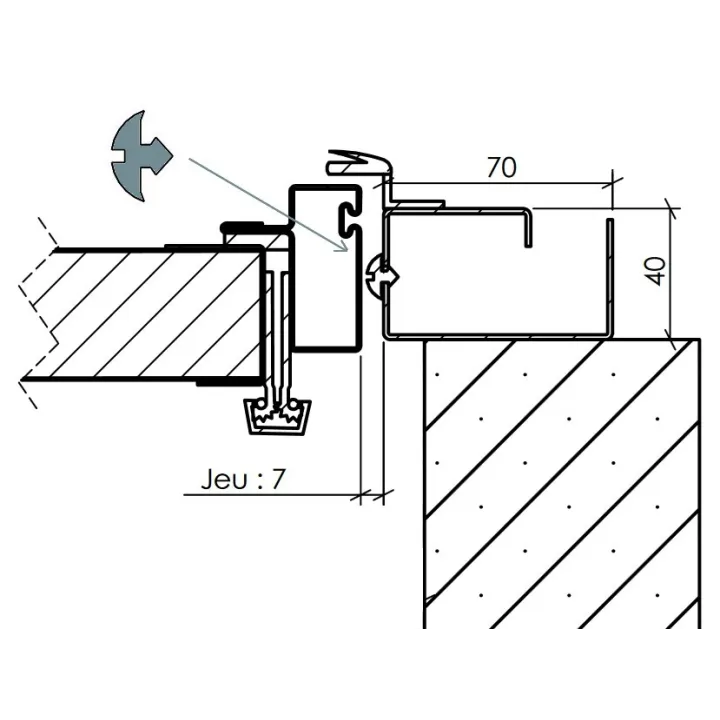 Jonc de frottement latéral 850mm (la paire)