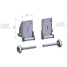 Supports roulettes sectionnelle du bas + roulettes (la paire)