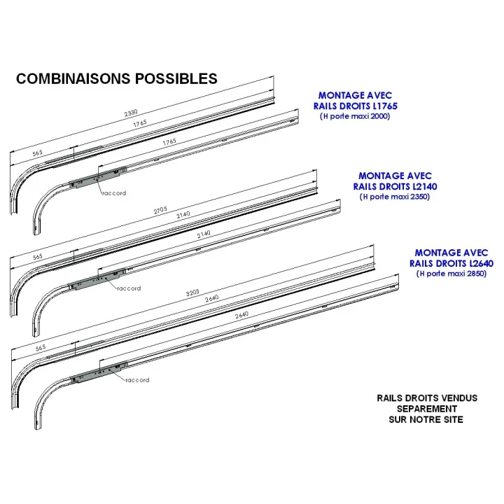 Petites courbes acier pour sectionnelle (la paire)