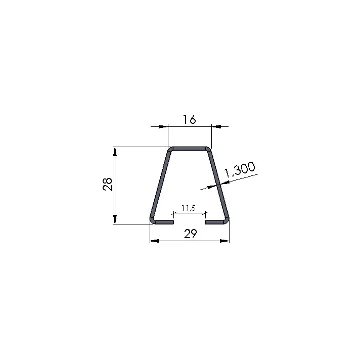 Steel profile Supporting the gasket