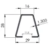 Steel profile Supporting the gasket