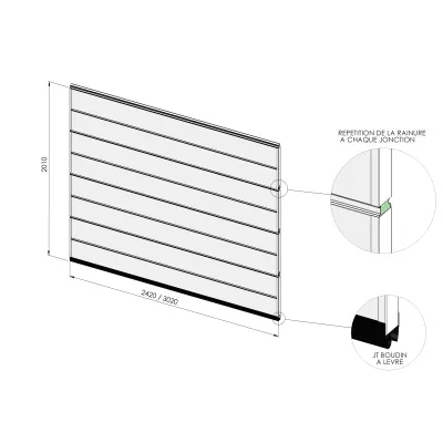 Lot de 4 panneaux RAINURE pour remplacement complet du tablier