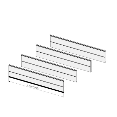 Lot de 4 panneaux RAINURE pour remplacement complet du tablier