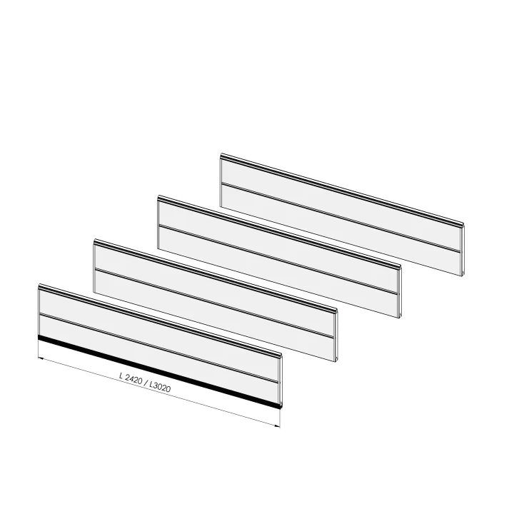 Set of 4 RAINURE panels for complete deck replacement