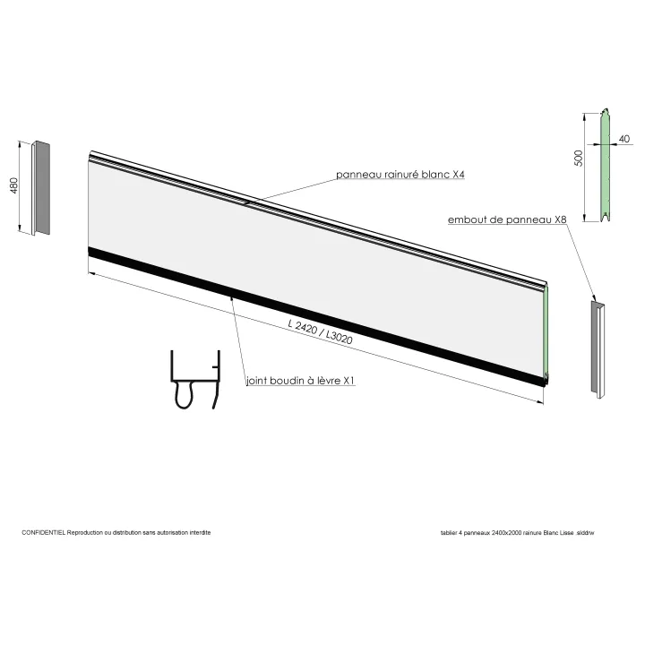 Set of 4 POLYGRAIN FREE POLYGRAIN panels for complete deck replacement
