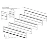Lot de 5 panneaux WOODGRAIN RAINURE pour remplacement complet du tablier