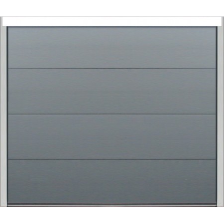 Sectional door with smooth anthracite grey insulating section