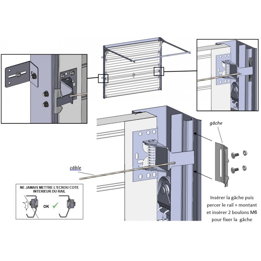 Serrure 2 Points pour porte de garage Sectionnelle