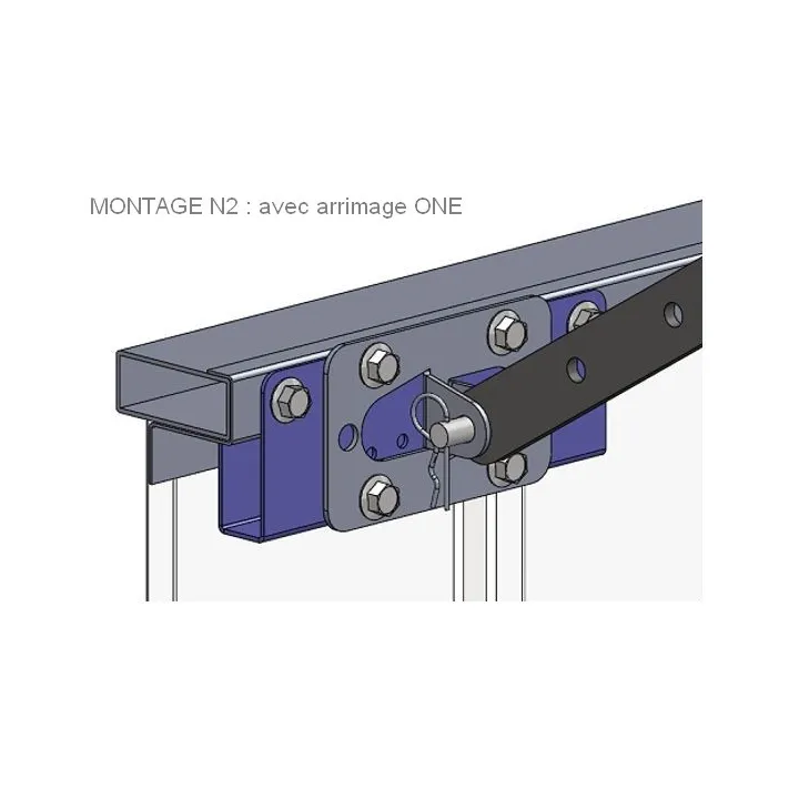 Support basculeur de déverrouillage sur porte métallique / plaque arrimage moteur