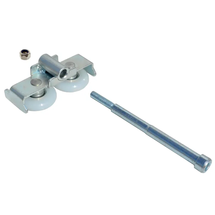 Tandem rollers for a side sliding sectional door