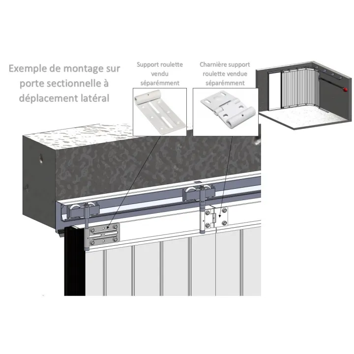 Tandem rollers for a side sliding sectional door