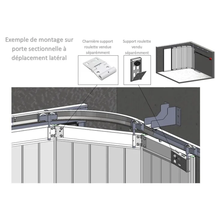 Tandem rollers for a side sliding sectional door