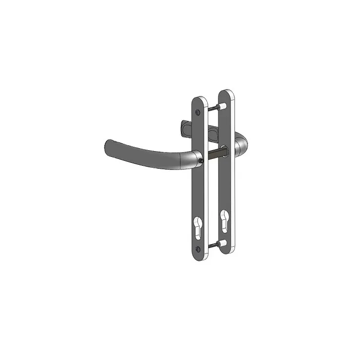 ALU plate + ALU handles for wicket door assembly