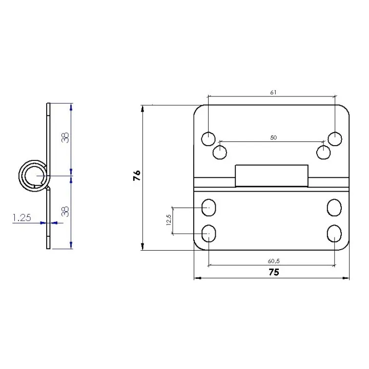 Diagram of central hinge replacement for Wayne Dalton door