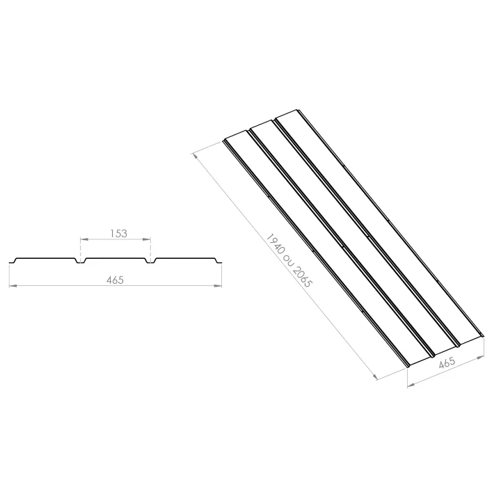 Single-wall ribbed sheet