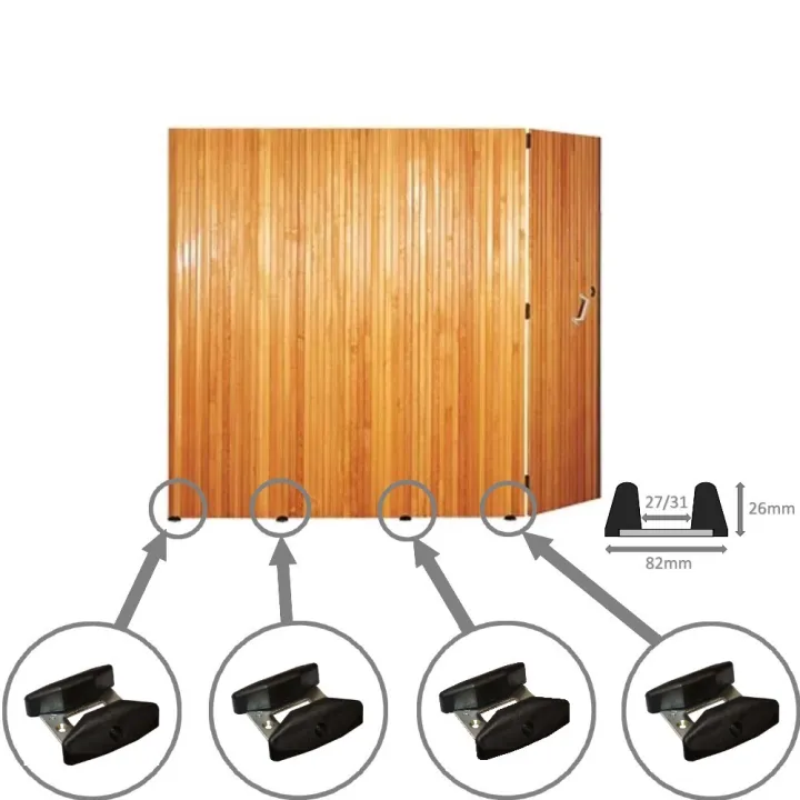 Sabot de guidage bas pour porte sectionnelle à deplacement latéral