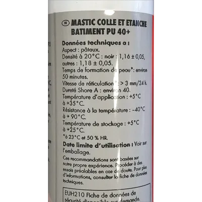 Polyurethane mastic glue cartridge