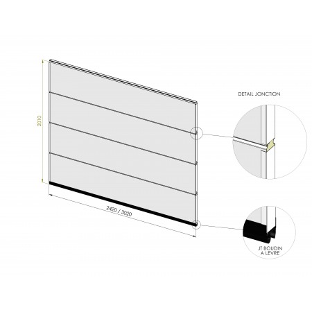 Lot de 4 panneaux POLYGRAIN SANS RAINURE pour remplacement complet du tablier