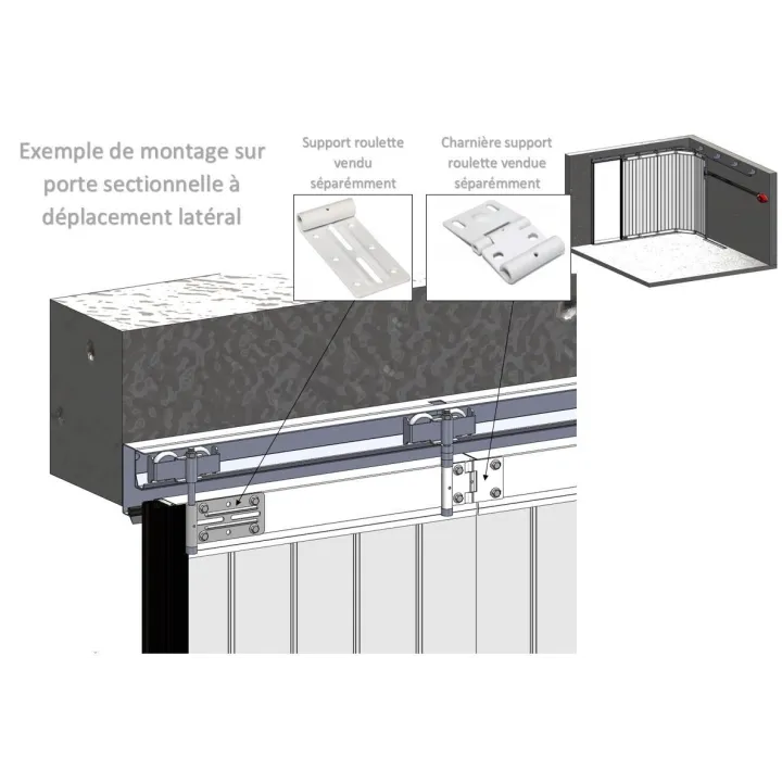 Hinge for sectional sliding garage door