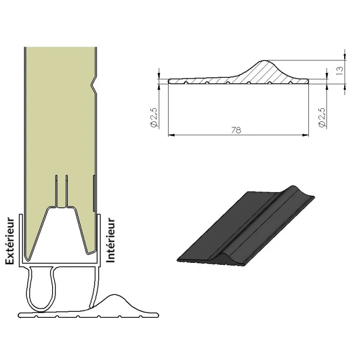 Weather Defender rubber floor seal