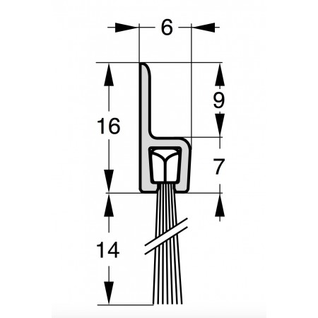 Aluminium-Bürstendichtung - Länge 150 cm