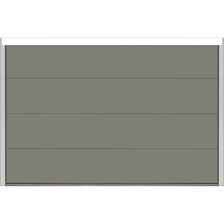 Porte de garage sectionnelle lisse Gris Quartz RAL 7039 largeur 3m