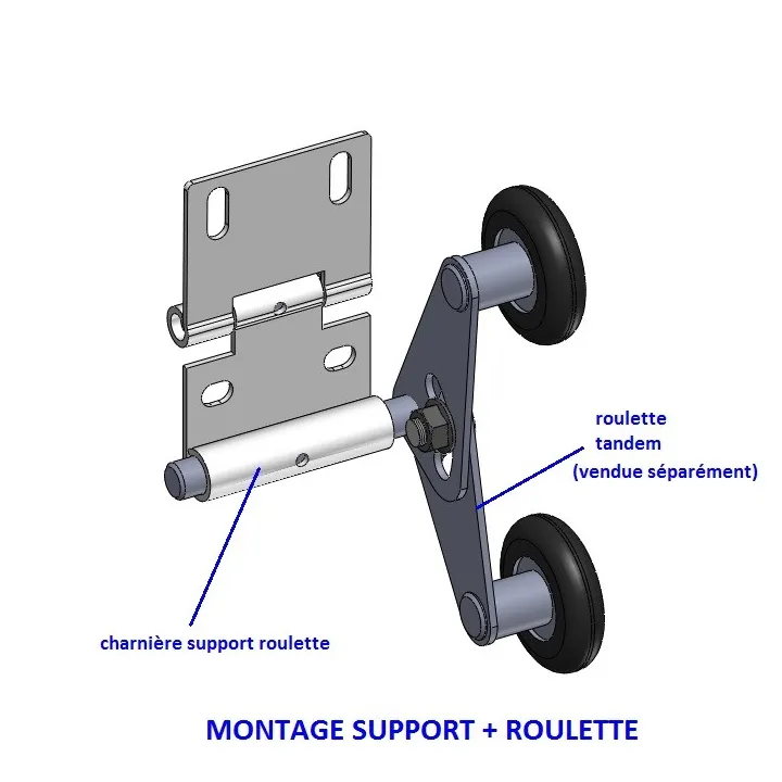 Charniere Support Roulette Sectionnelle Blanc