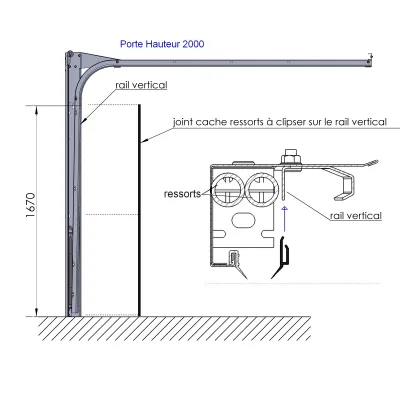 Gasket Spring cover Sectional Upright 2000 mm