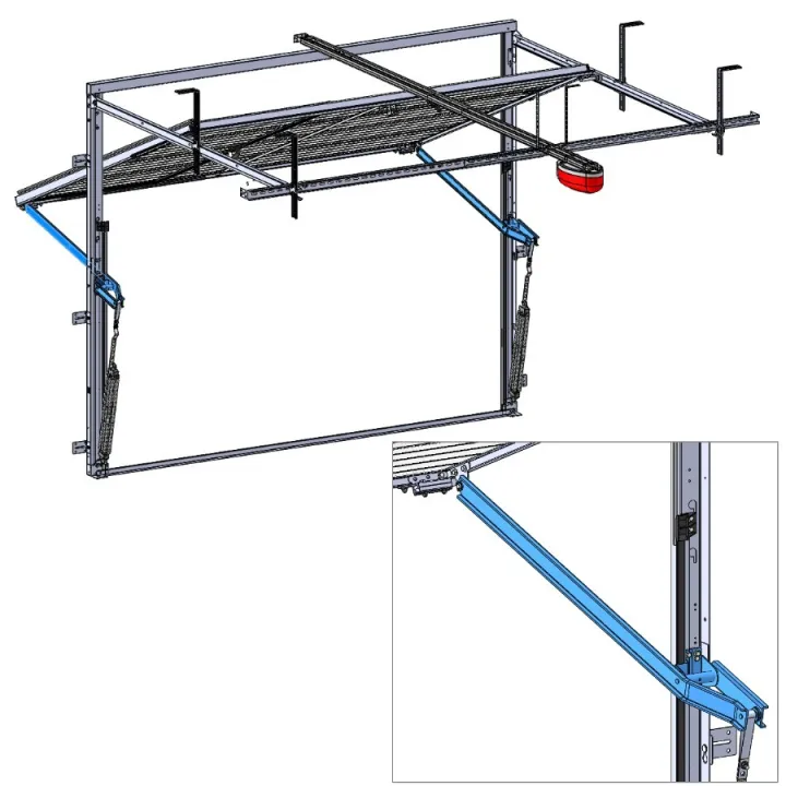 Bras renforcé de porte de garage basculante