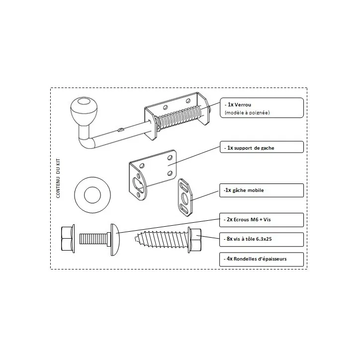 Kit verrous complémentaires pour portillon