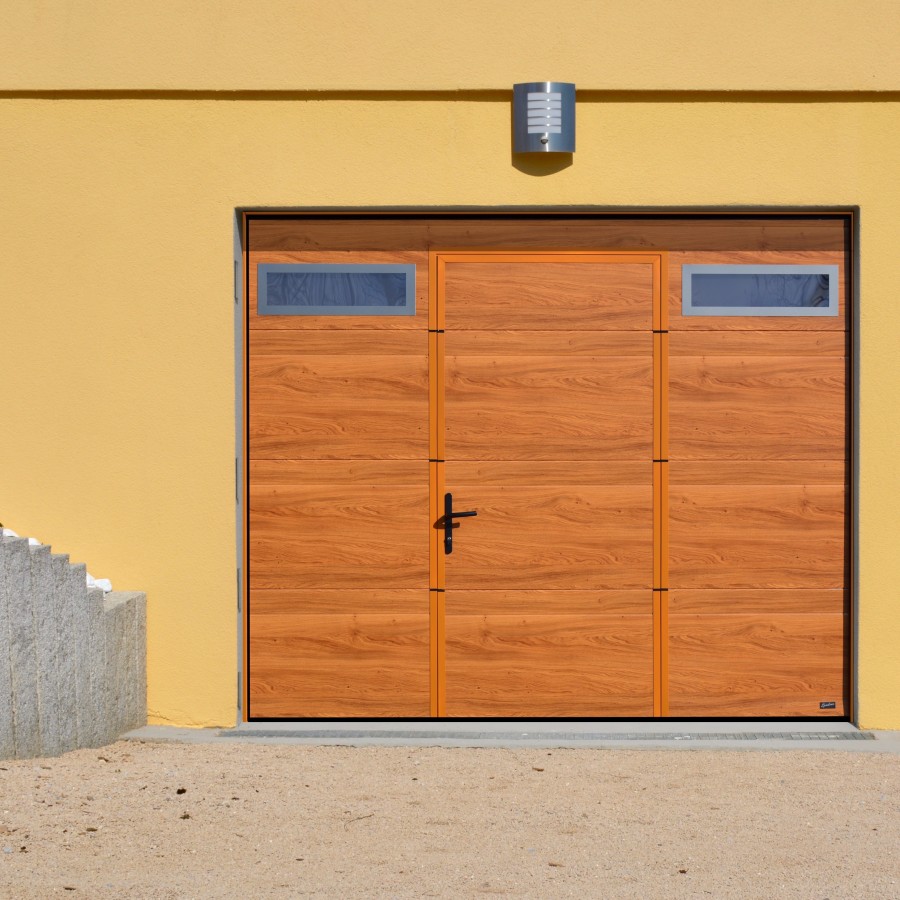 Porte de Garage Sectionnelle Avec Portillon de Service Sur Mesure Prix