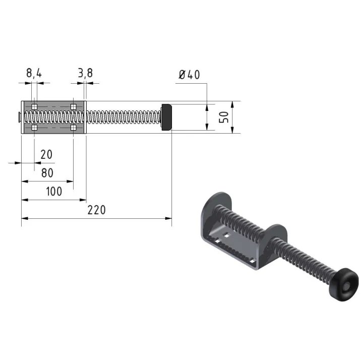 Spring stop 220mm (pair)