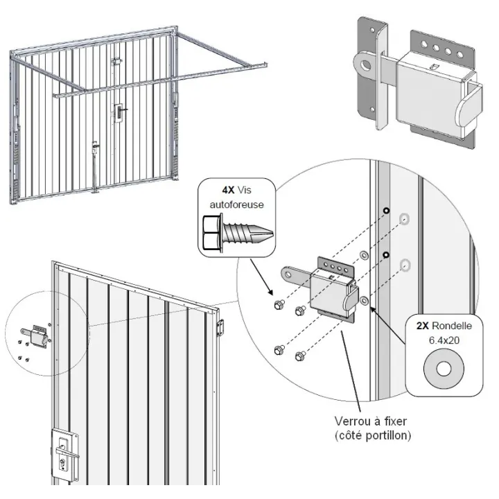 Square additional bolt with striker