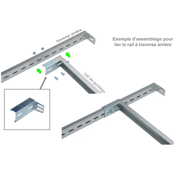 Sliding rail/spacer bar connections (pair)