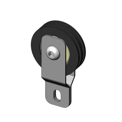 Poulie Mobile Nylon Diamètre 50mm double gorge + supports monoressort