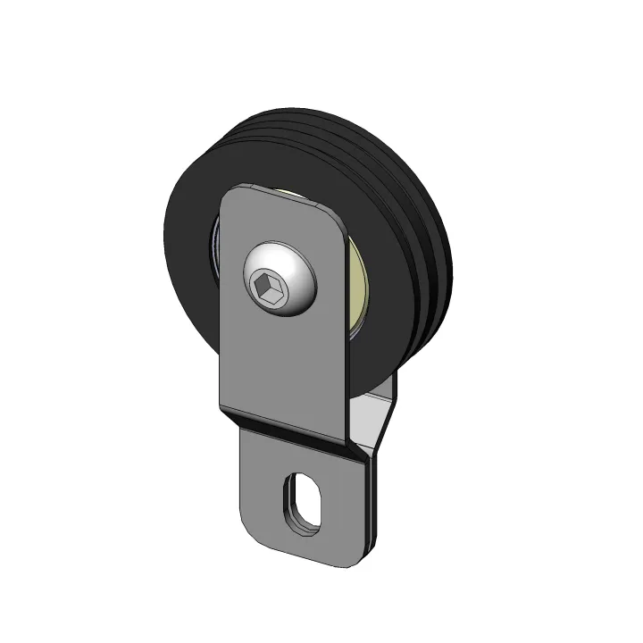Poulie Mobile Nylon Diamètre 50mm double gorge + supports monoressort