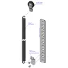 Poulie Mobile Nylon Diamètre 50mm double gorge + support monoressort