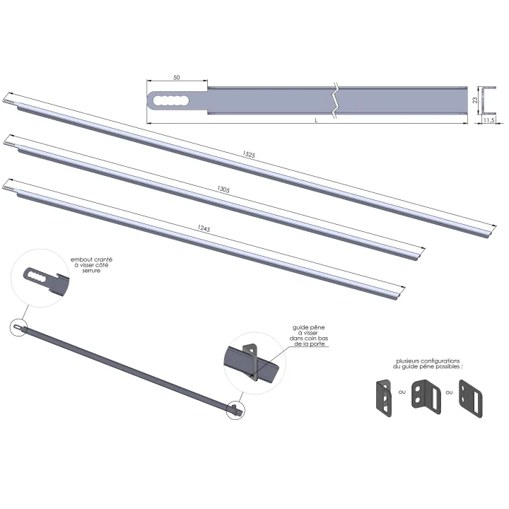Manual garage door lock bolt (the pair)
