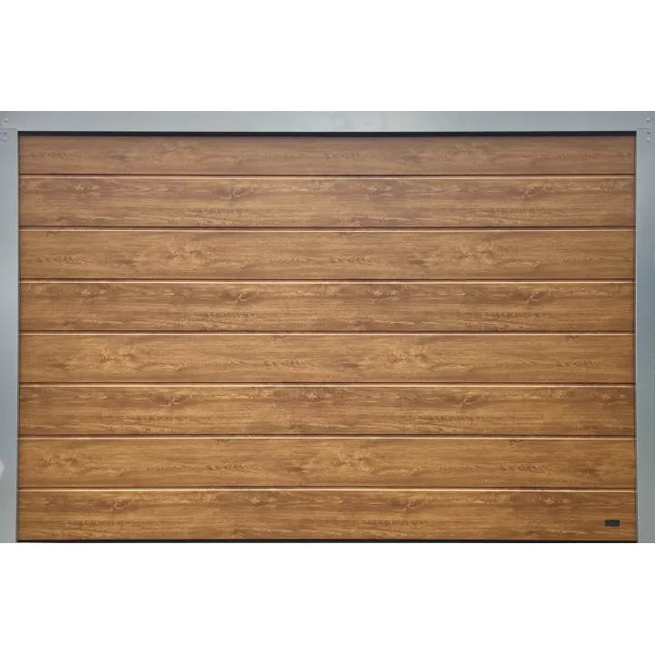 Porte de garage sectionnelle Chêne doré - Largeur 3000mm